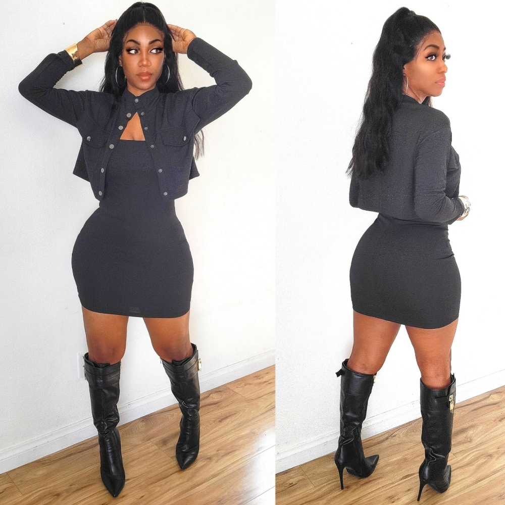 Two piece set ( dress and cardigan